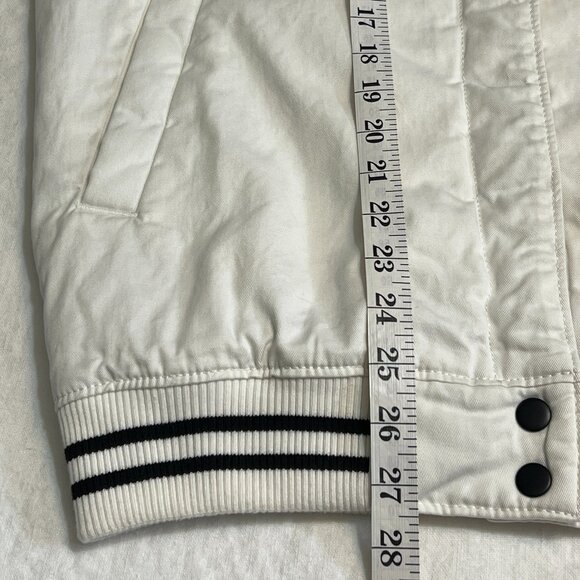 H&M Divided M Ivory Racing Jacket Bomber Varsity Puffer Women Streetwear Y2K - Picture 7 of 8